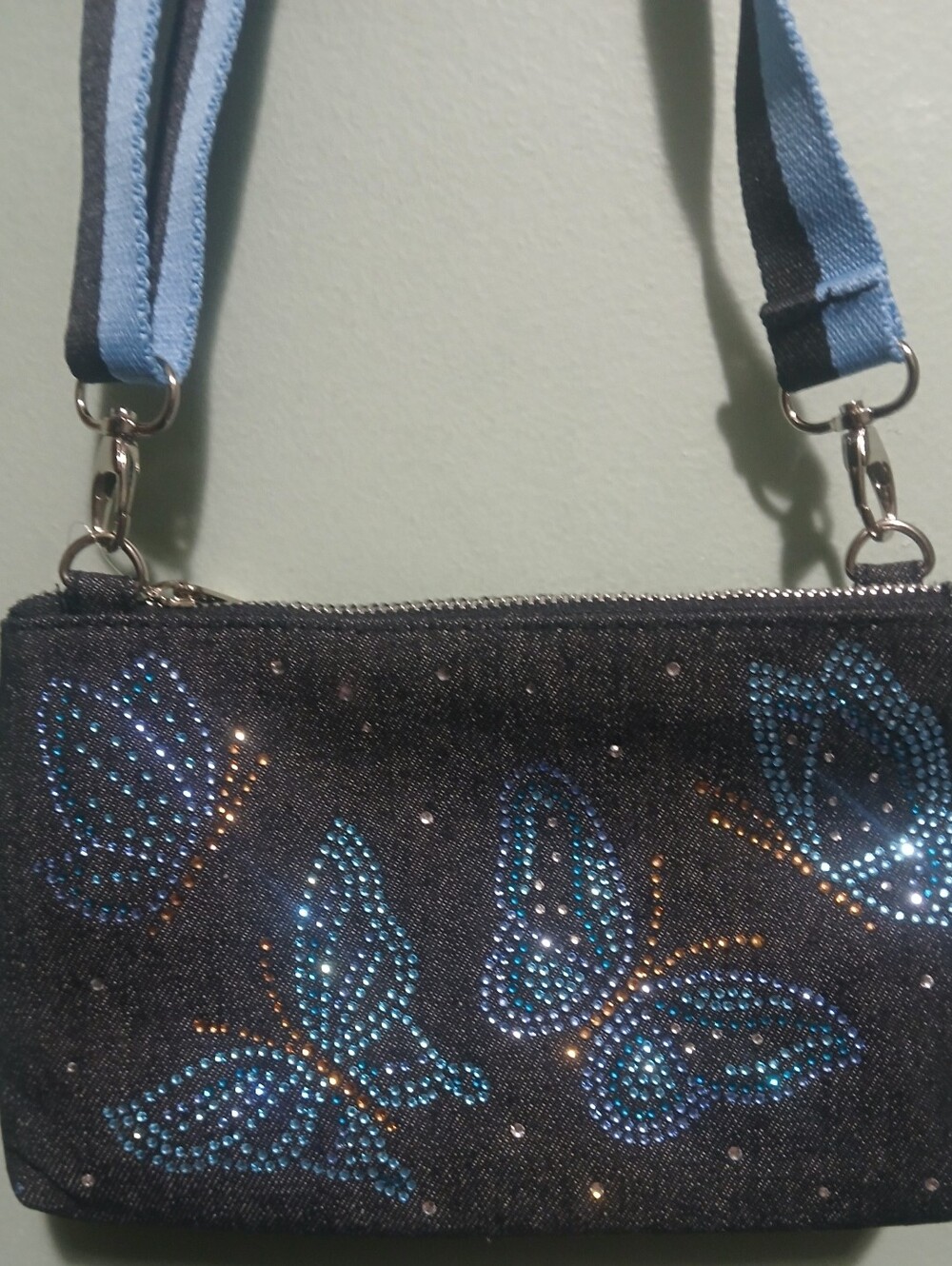 NWT Brighton Denim Butterfly Crossbody
